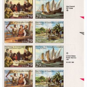 Scott #2623a Columbus Voyages Copyright Zip Block of 8 Stamps - MNH