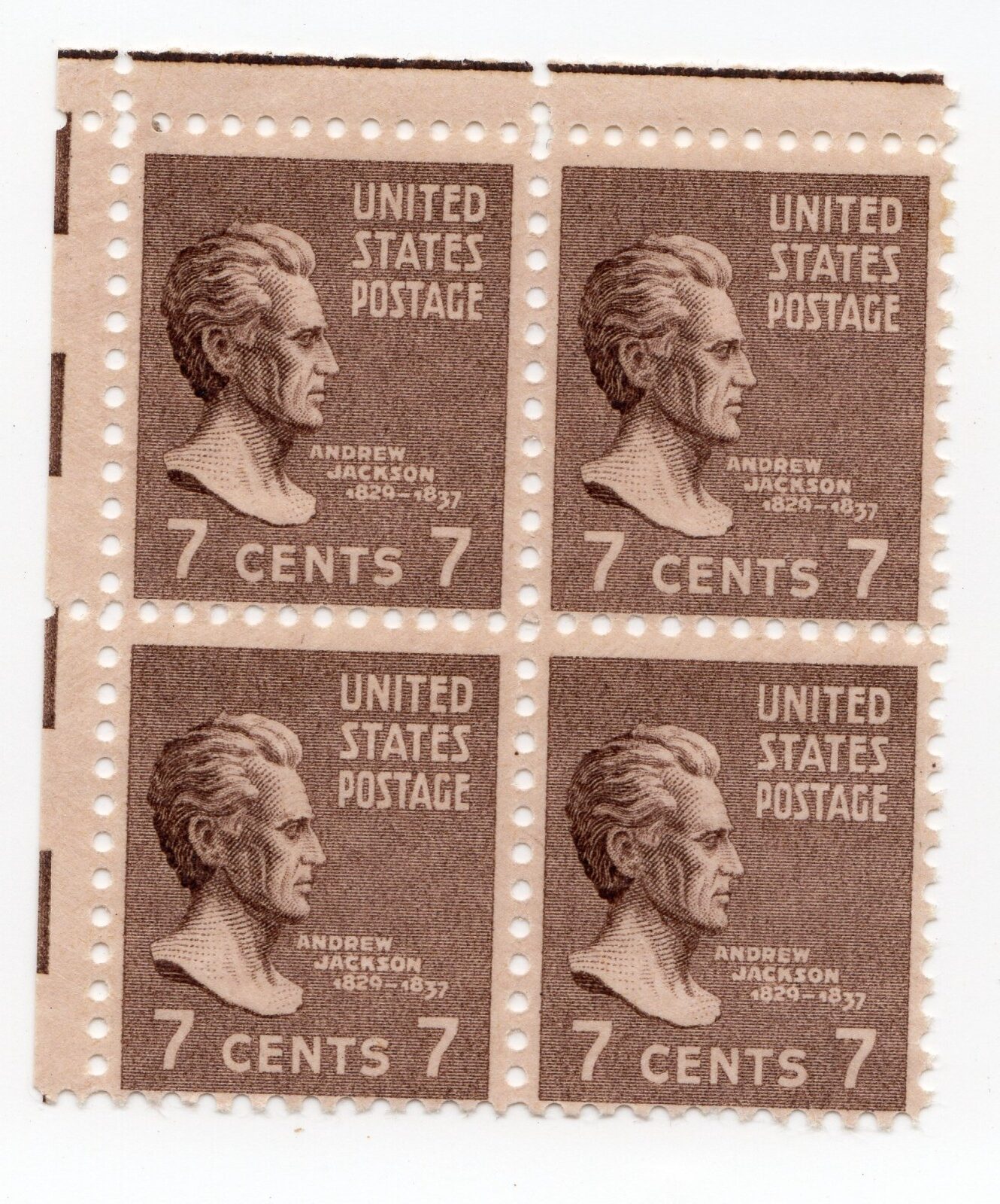 Scott #812 Andrew Jackson Block of 4 Stamps - MNH #4