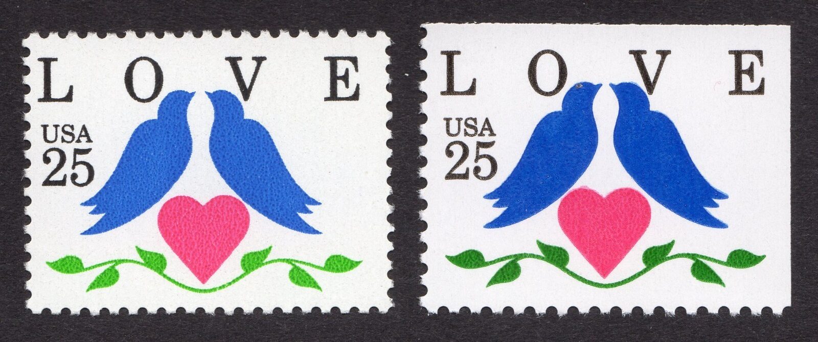 Scott #2440 2441 Love Birds Single Stamps - MNH #3