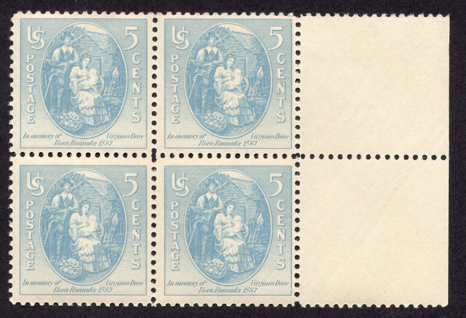 Scott #796 Virginia Dare Block of 4 Stamps - MNH