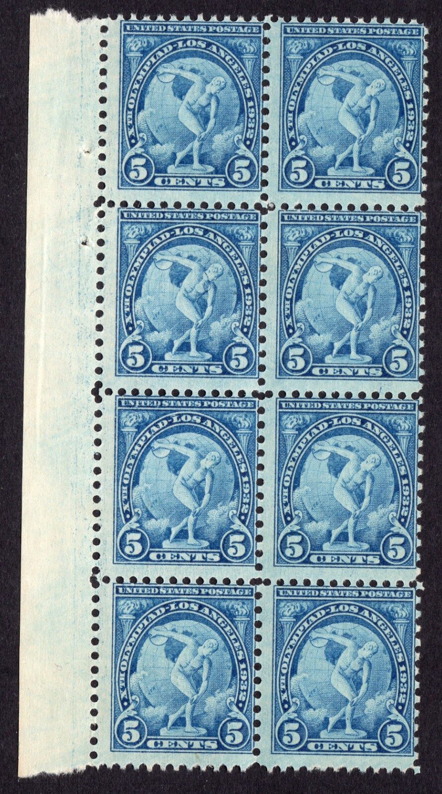 Scott #719 Myron's Discobolus Block of 8 Stamps - MNH
