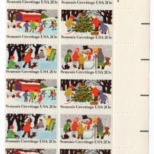 Scott #2030a (2027-30) Seasons Greetings Plate Block of 20 Stamps - MNH LR