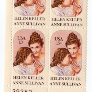Scott #1824 Helen Keller Anne Sullivan Plate Block of 4 Stamps - MNH P#39352 LL