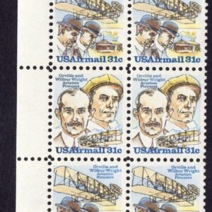 Scott #c92a (c91) Wright Brothers AirMail Plate Block of 10 Stamps - MNH P#38856