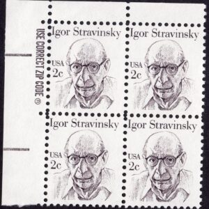 Scott #1845 Igor Stravinsky Zip Block Of 4 Stamps - MNH