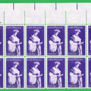 Scott #1832 Edith Wharton Plate Block of 20 Stamps - MNH P#39393 UR