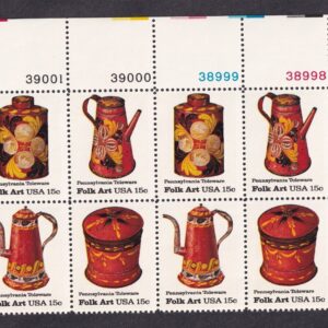 Scott #1778a Folk Art (Pennsylvania Toleware) Plate Block of 12 Stamps - MNH UR