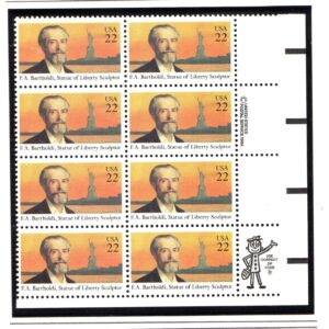 Scott #2147 F.A. Bartholdi Statue of Liberty Zip Block of 8 Stamps - MNH