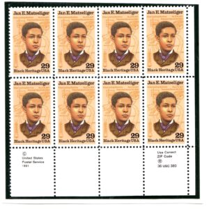 Scott #2567 Jan Matzeliger Black Heritage Zip Block of 8 Stamps - MNH