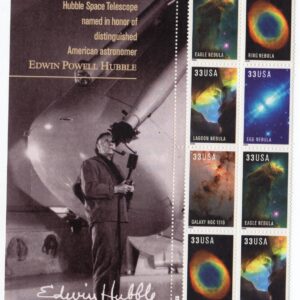 Scott #3388a (3384-88) Hubble Telescope Title Plate Block of 8 Stamps - MNH