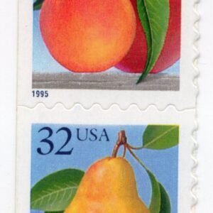 Scott #2494b (2493-94) Peach & Pear Booklet Vertical Pair of Stamps - MNH