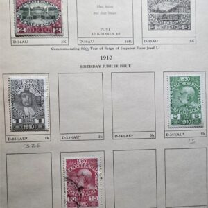 Stamp Austria 1908-1910 #125 (used), 128 (MH)), 131 (MH) & 133 (used)
