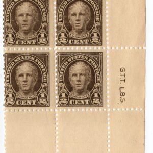 Scott #551 Nathan Hale Block of 4 Stamps - MNH w/sideographers