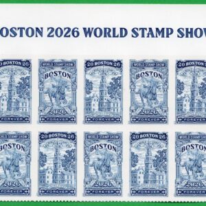 Scott #6030a Boston 2026 World Stamp Expo Title Block of 10 Forever Stamps - MNH