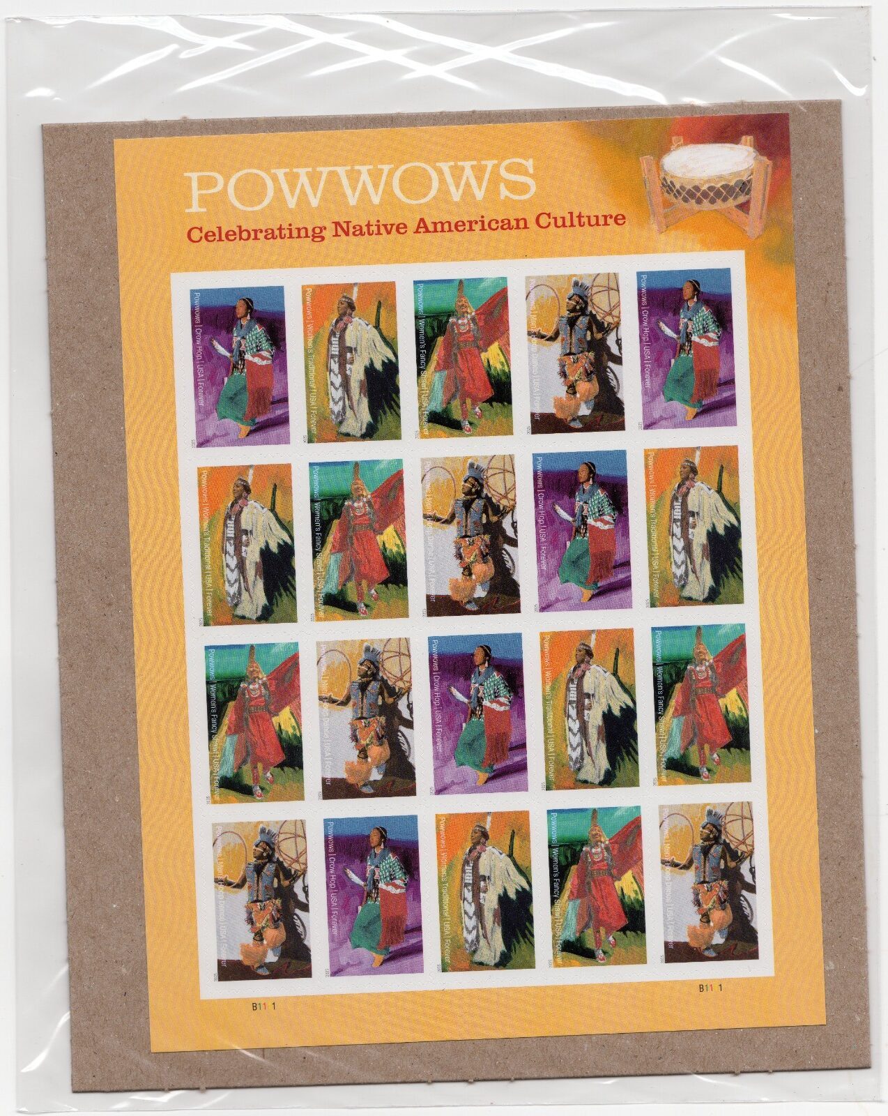 Scott #5978-5981a PowWows Native American Culture Sheet of 20 Stamps - Sealed