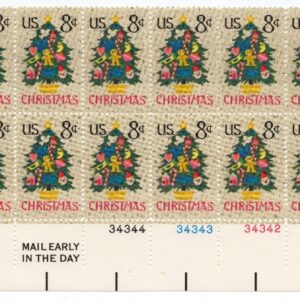 Scott #1508 Decorated Christmas Tree Plate Block of 20 Stamps - MNH LR