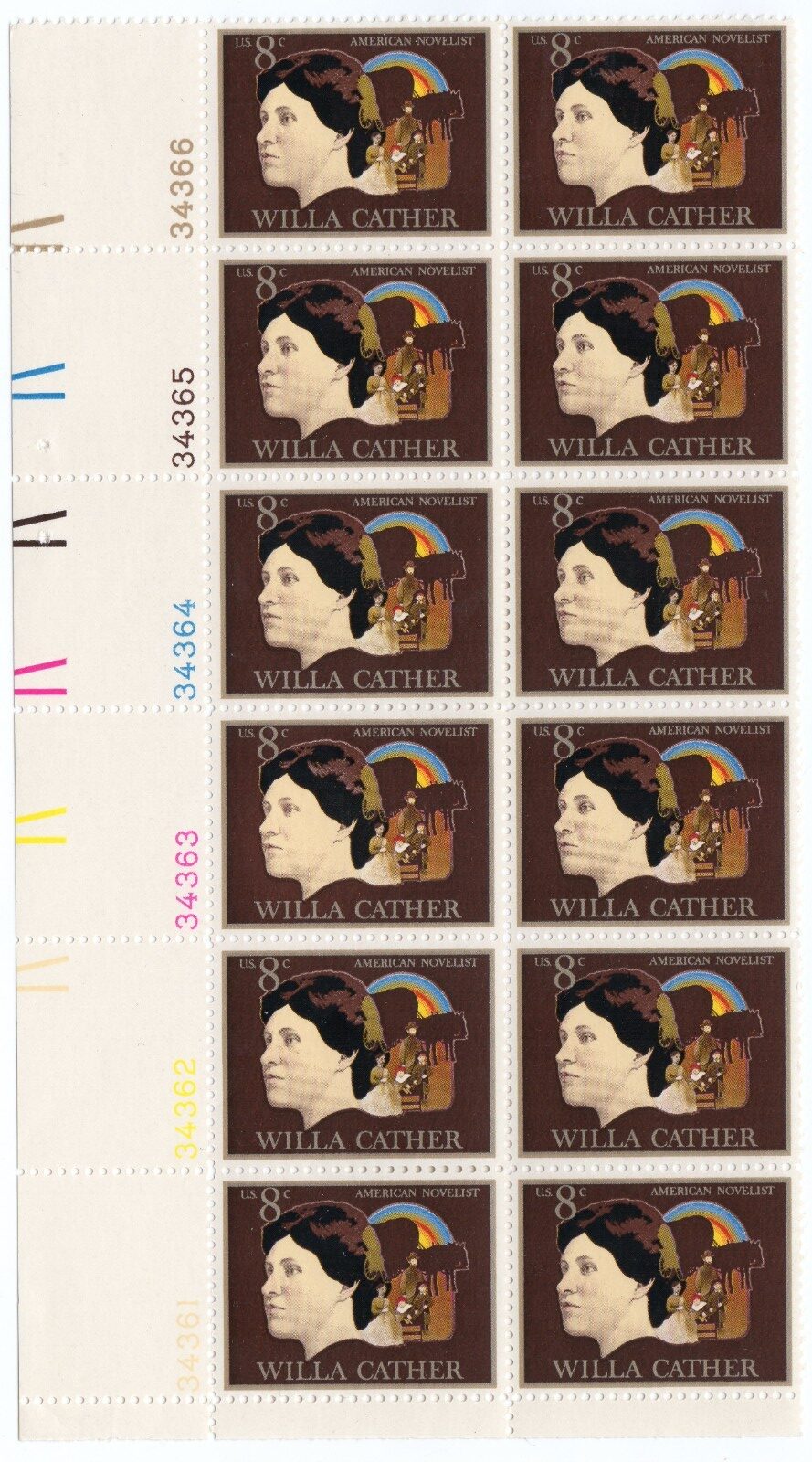 Scott #1487 Willa Cather Plate Block Of 12 Stamps - MNH LL
