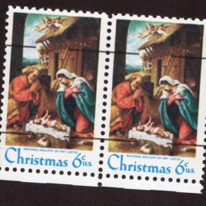 Scott #1414a Nativity Precancel Pair of Stamps - MNH