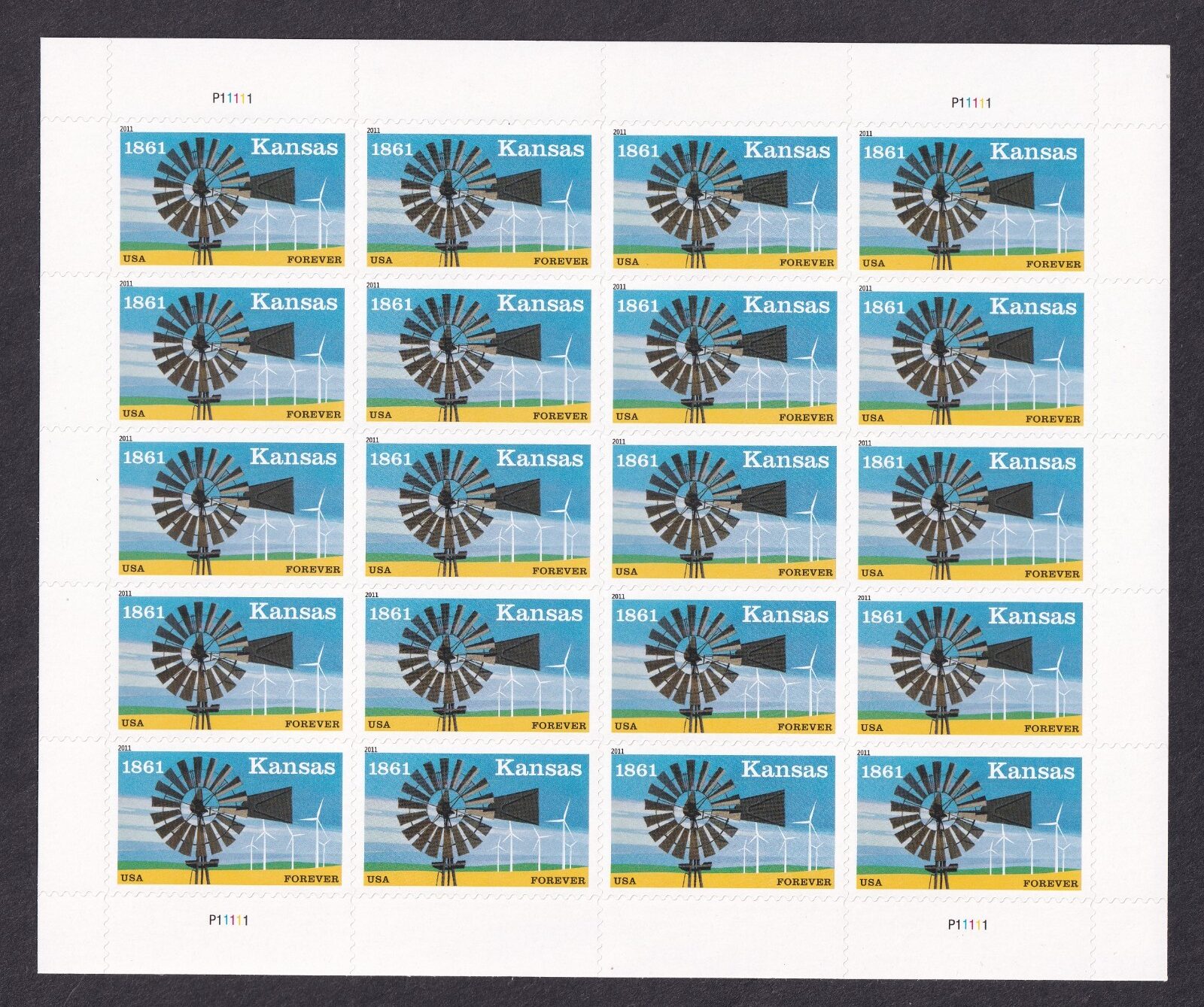 Scott #4493 Kansas Sheet of 20 Forever Stamps - MNH