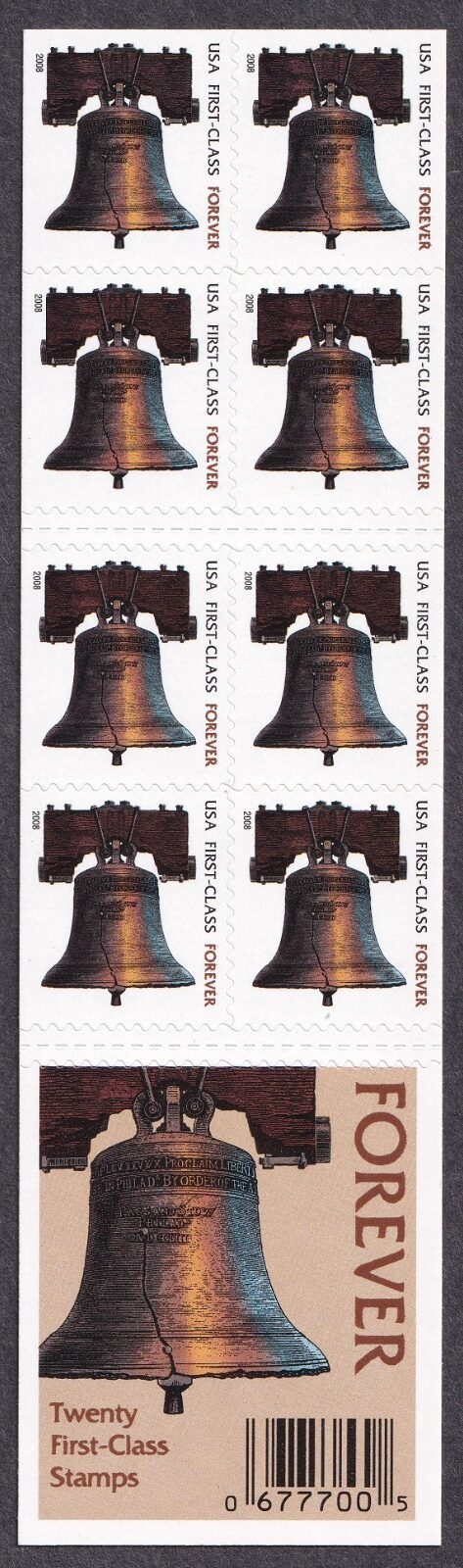 Scott #4126c Liberty Bell Booklet of 20 Forever Stamps - MNH 2008
