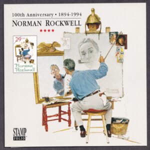 Scott #2839-2840 Norman Rockwell Souvenir Folio Sheet of 4 Stamps - MNH w/mounts