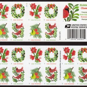 USPS Holiday (Christmas) Cheer Booklet of 20 Forever Stamps - MNH (6036b)
