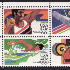 Scott #c105-c108c Summer Olympics Airmail Plate Block of 4 Stamps - MNH in mount