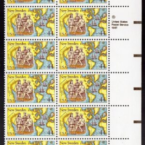 Scott #c117 New Sweden Plate Block of 20 Stamps - MNH LR