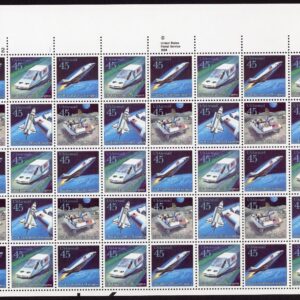 Scott #c125a Futuristic Mail Delivery Airmail Sheet of 40 Stamps MNH P#1112-1 UL