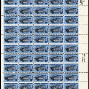 Scott #c74 Curtiss Jenny Airmail Sheet of 50 Stamps - MNH P#29678 LR Wide