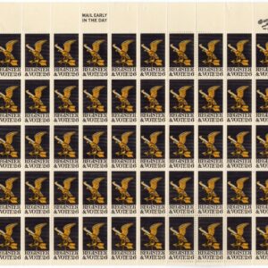 Scott #1344 Register & Vote Sheet of 50 Stamps - MNH P#29786 UL