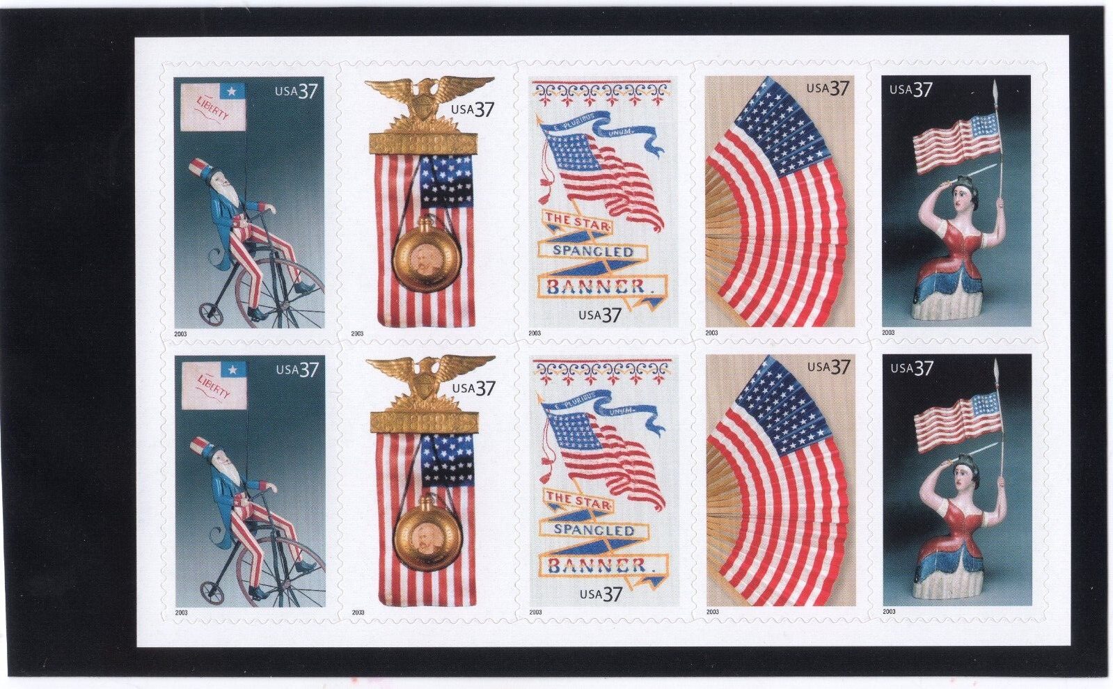 Scott #3780b Old Glory Sheet of 10 Stamps - MNH Backing #2