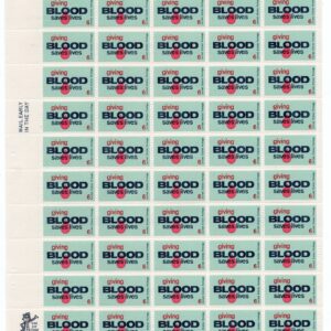 Scott #1425 Giving Blood Sheet of 50 Stamps - MNH P#32661 UL