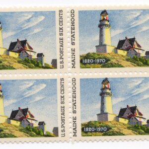 Scott #1391 Maine Lighthouse at North Point Block of 4 Stamps - MNH