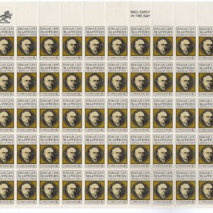 Scott #1405 Edgar Lee Masters Sheet of 50 Stamps - MNH P#31694 UR