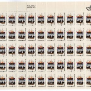 Scott #1420 Landing of the Pilgrims Sheet of 50 Stamps - MNH P#32287 UL