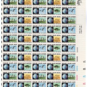 Scott #1413a (1410) Save Our Cities Air Water Soil Sheet of 50 Stamps MNH LR #2