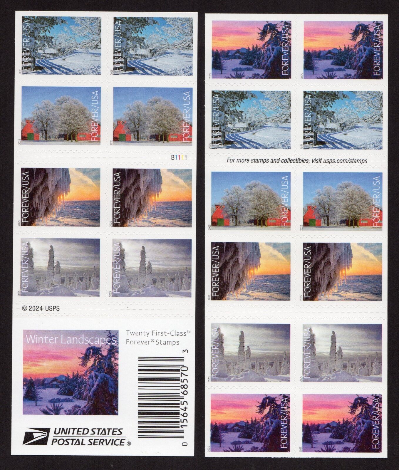 Scott #6042b (6038) Winter Landscapes Booklet of 20 Stamps - MNH