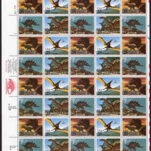 Scott #2425b (2422-25) Dinosaurs Sheet of 40 Stamps - MNH