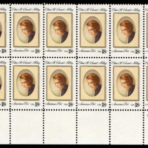 Scott #1926 Edna St. Vincent Millay Plate Block of 20 Stamps - MNH P#111111-6 LL