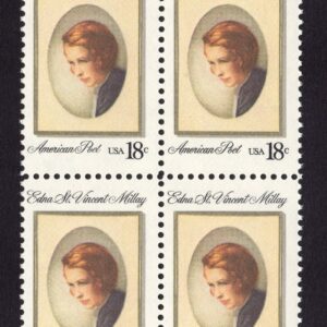 Scott #1926 Edna St. Vincent Millay Block of 4 Stamps - MNH