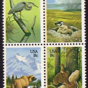 Scott #1924a Save Wildlife Habitats Block of 4 Stamps - MNH