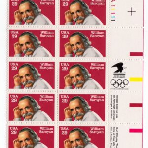 Scott #2538 William Saroyan Plate Block of 10 Stamps - MNH UR