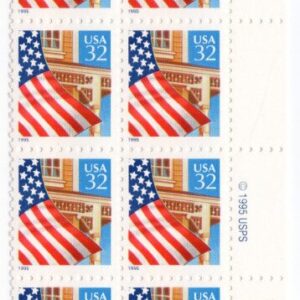 Scott #2897 Flag Over Porch Plate Block Of 20 Stamps - MNH Right