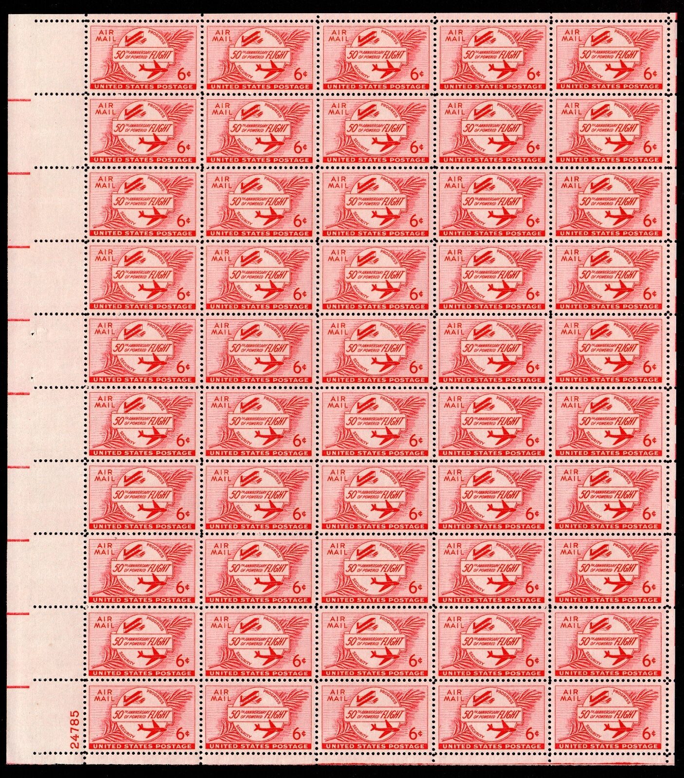 Scott #c47 5oth Anniversary of Powered Flight Sheet of 50 Stamps MNH P#24785 LL
