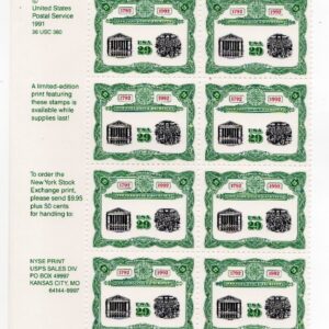 Scott #2630 New York Stock Exchange Plate Block of 16 Stamps - MNH P#A13-2 LL