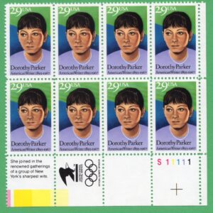 Scott #2698 Dorothy Parker Black Heritage Plate Block of 8 Stamps - MNH w/Eagle