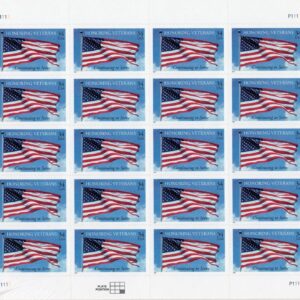 Scott #3508 Flag (Honoring Veterans) Sheet of 20 Stamps - Sealed White