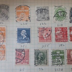 Stamp Denmark 1896-1952 Collection of 21 postage stamps used
