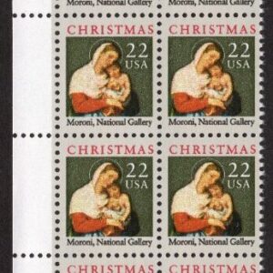 Scott #2367 Christmas Madonna (Moroni) Plate Block of 20 Stamps MNH P#121112 UL